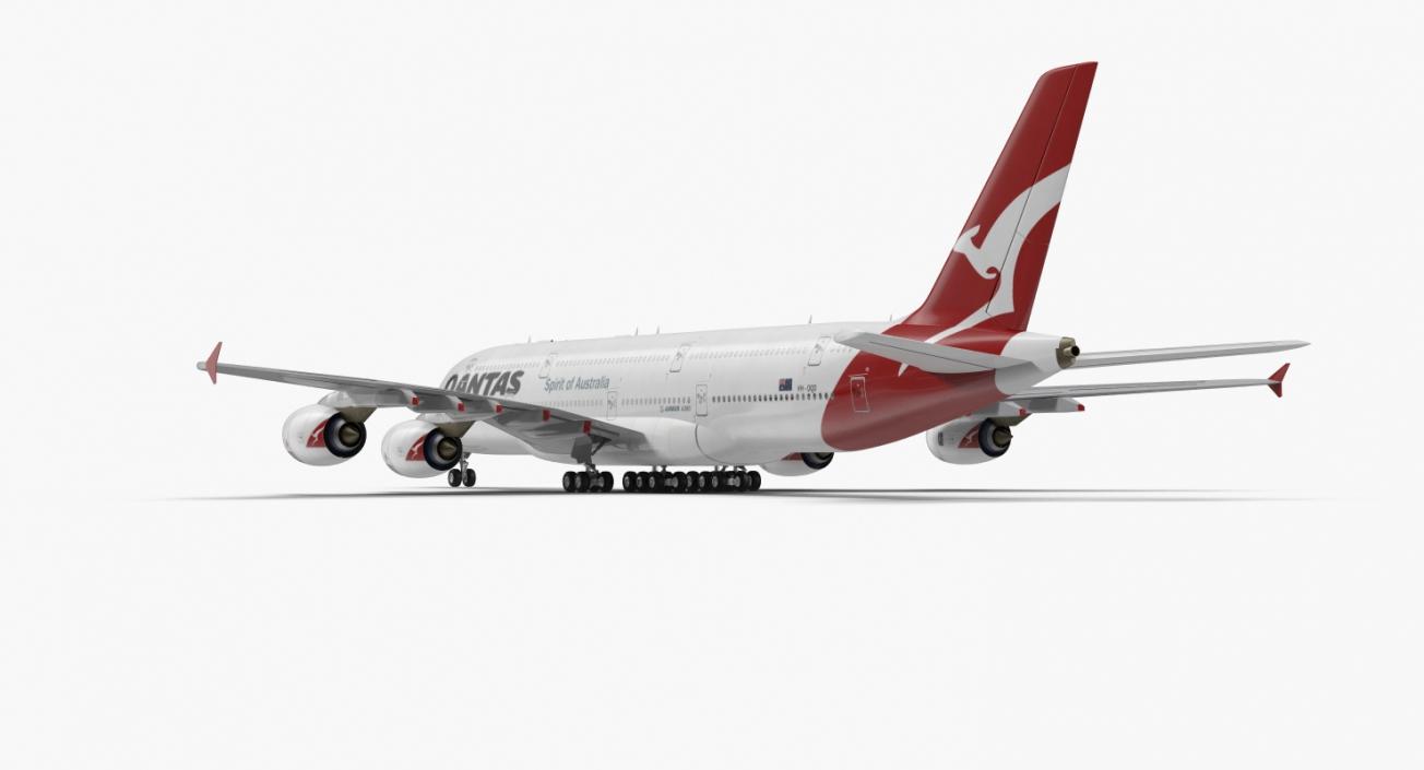 3D Airbus A380-1000 Qantas model